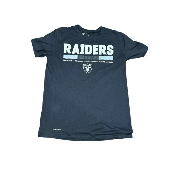 Nike Dri Fit Men's Raiders Black NFL Football Athletic T-Shirt S - Picture 1 of 7